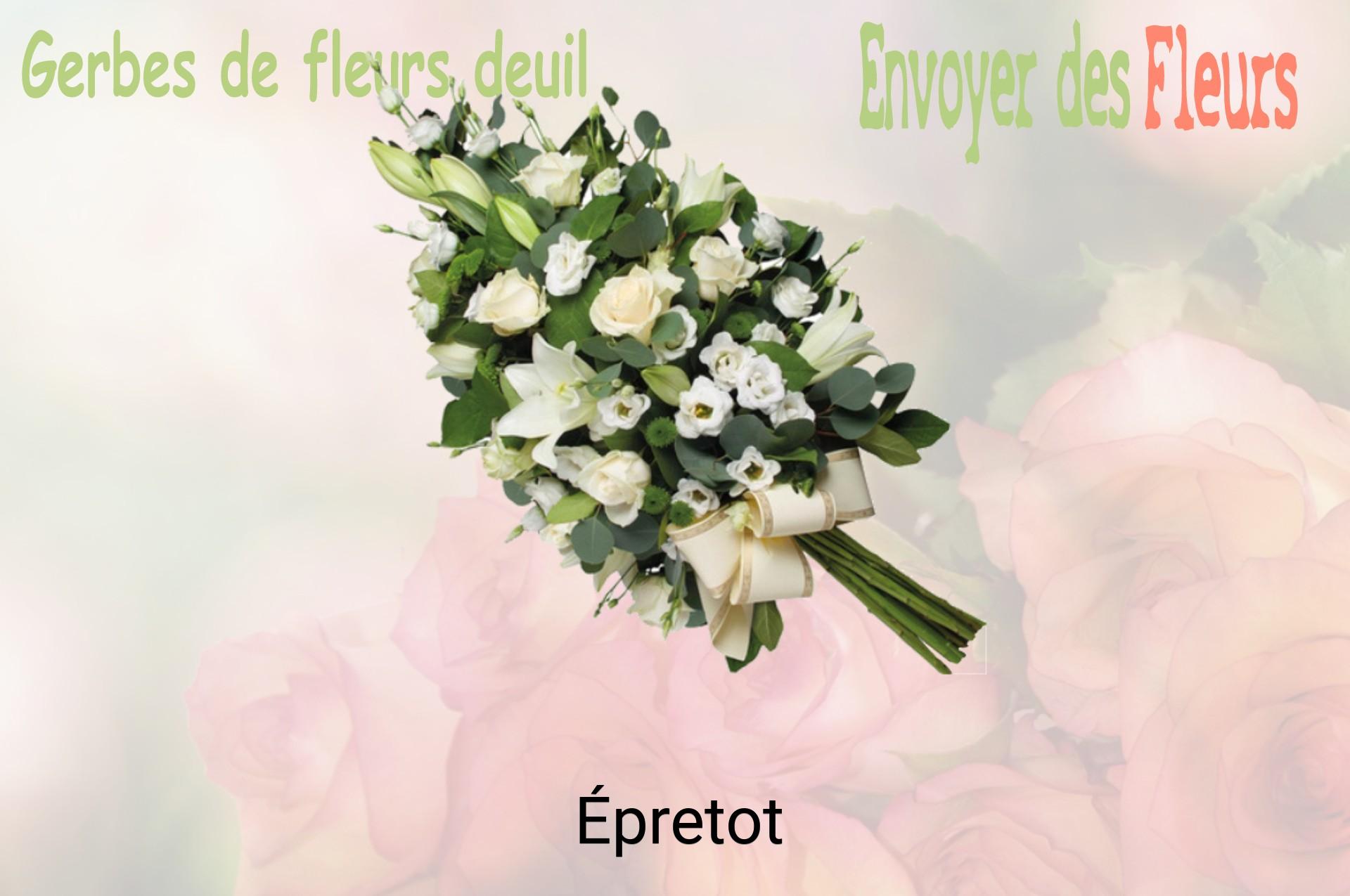 Gerbe de fleurs de deuil livrée à Épretot